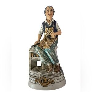 Capodimonte Porcelain Cobbler Shoemaker Handcrafted Figurine Vintage Collectible